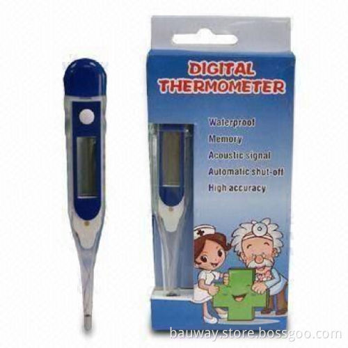 Waterproof Digital Clinical Thermometer with LCD Display, High Accuracy, and Automatic Power Off
